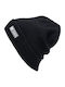 Label Beanie Ανδρικός Σκούφος Πλεκτός σε Μαύρο χρώμα
