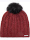 Salomon Bonnet Knitted Beanie Cap Burgundy