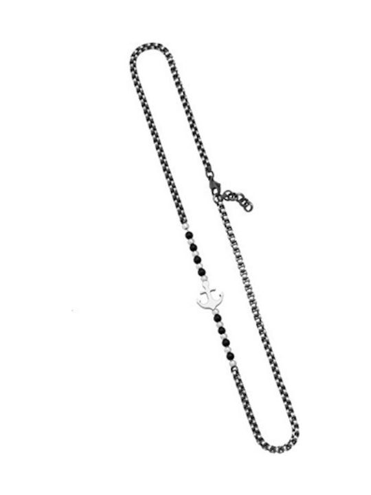 Steel anchor necklace for men