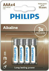 Philips Long Lasting Power AAA 1.5V 4τμχ LR03A4B/10 Philips Long Lasting Power AAA 1.5V 4τμχ LR03A4B/10