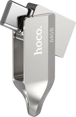 Hoco UD8 Smart 64GB USB 3.0 Stick with connection USB-C Silver