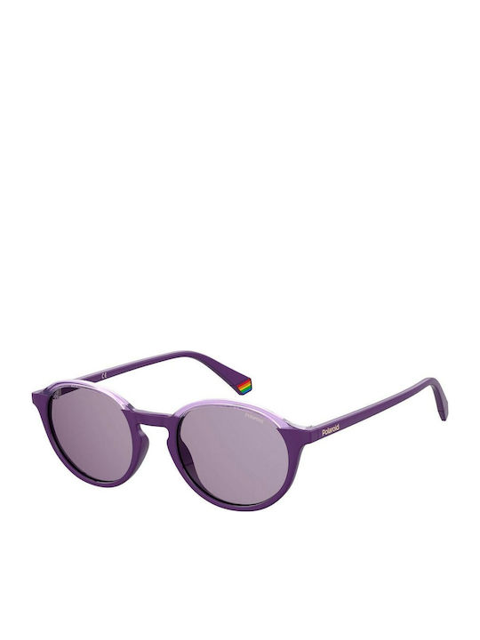 Polaroid Unisex Sunglasses with Purple Plastic Frame and Purple Polarized Lens PLD6125/S B3V