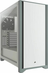 Corsair 4000D Gaming Midi Tower Κουτί Υπολογιστή με Πλαϊνό Παράθυρο Λευκό