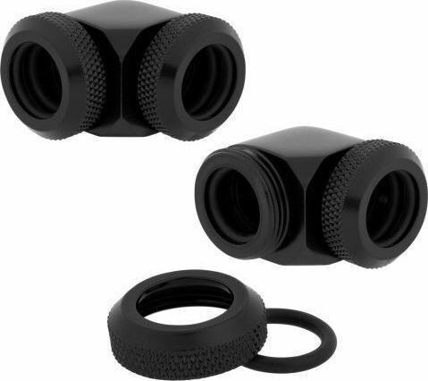 Corsair Hydro X Series XF Hardline 90° 12mm OD Fitting Fittings Μαύρο
