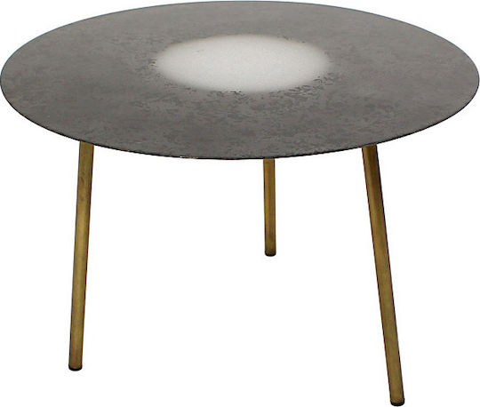 Masă Laterală Rotundă Metalică Neagră M60xL60xÎ40cm