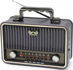 KEMAI MD-1908BT Retro Tischplatte Wiederaufladbares Schwarzes Radio