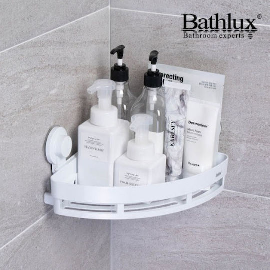 Bathlux 30163 Ъглов Стенен Рафт за баня Пластмасен 25.2x25.2x12.7см Бял Bathlux 30163 Ъглов Стенен Рафт за баня Пластмасен 25.2x25.2x12.7см Бял