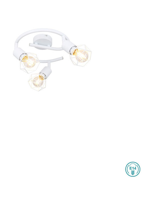 Globo Lighting Xara I Μοντέρνα Μεταλλική Πλαφονιέρα Οροφής με Ντουί E14 σε Λευκό χρώμα