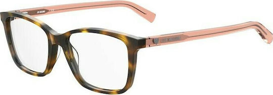 Moschino Plastic Eyeglass Frame Brown Tortoise MOL566 05L