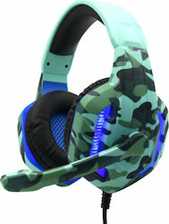 Komc G312 Over Ear Gaming Headset with Connection 2x3.5mm / USB Blue