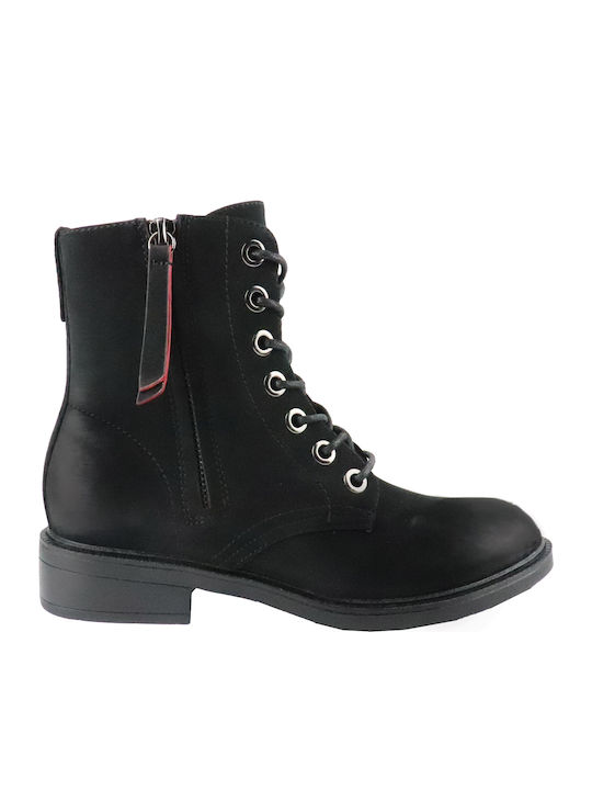 Wrangler Vanys Lace Women's Leather Combat Boots Black