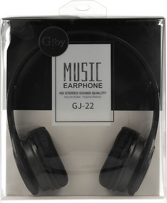 Gjby GJ-22 Wired On Ear Headphones Blacα