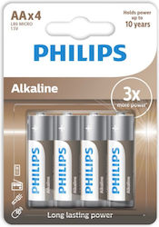 Philips Long Lasting Power AA 1.5V 4τμχ LR6A4B/10 Philips Long Lasting Power AA 1.5V 4τμχ LR6A4B/10
