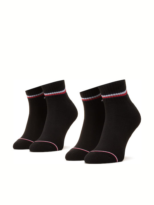 Tommy Hilfiger Iconic Men's Solid Color Socks Black 2Pack
