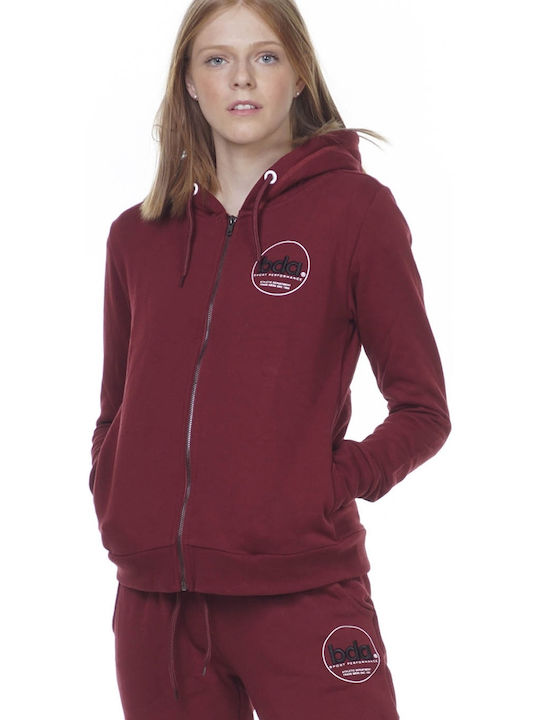 Body Action Women's Hooded Cardigan Burgundy