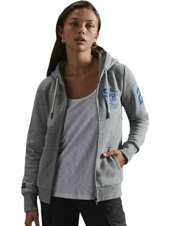 Superdry Track & Field Classic Women's Hooded Cardigan Gray