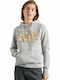 Luster Μακρύ Γυναικείο Φούτερ με Κουκούλα Grey Marl