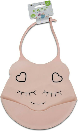 Cangaroo Baby Bib Nugget Wasserdicht Lätzchen Silikon mit Taste & Tasche Rosa 108214