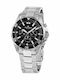 Jacques Lemans Liverpool Men's Watch 42mm Chronograph Battery with Silver Metal Bracelet