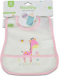 Cangaroo Baby Bib Healthy Waterproof Coverall Plastic with Hoop & Loop Fastener & Pocket Pink 108212