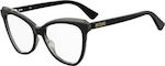 Moschino Femei Plastic Rame Ochelari Fluture Negru MOS567 08A