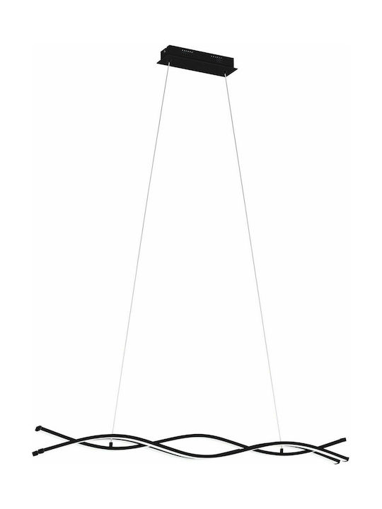 Eglo Lasana 3 Μοντέρνο Κρεμαστό Φωτιστικό Ράγα με Ενσωματωμένο LED σε Μαύρο Χρώμα