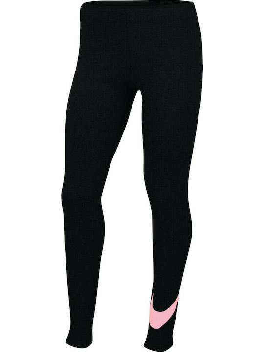 Nike Kinder Leggings Sport Lang Schwarz Swoosh