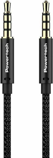 Powertech TRRS Audio Cable 3.5mm Male - 3.5mm Male Black 1m with Gold Plated Terminals