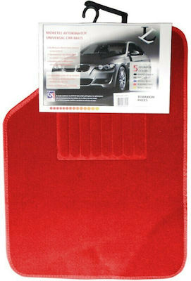 Auto Gs Set of Front and Rear Mats Universal 5pcs from Carpet Red