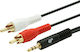 TB Touch Καλώδιο Ήχου 3.5mm male - RCA male Μαύρο 2.5m AKTBXAJ2RCA250B