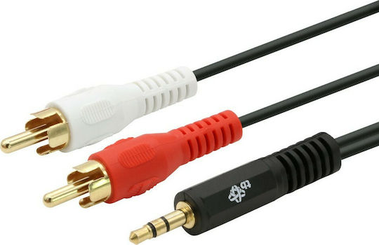 TB Touch Καλώδιο Ήχου 3.5mm male - RCA male Μαύρο 2.5m AKTBXAJ2RCA250B
