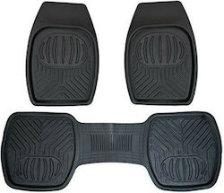 Auto Gs Set of Front and Rear Mats Tray Type 3pcs from Rubber for Mercedes-Benz ML Black