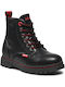 Catherine Leather Kids Boots with Zipper Black