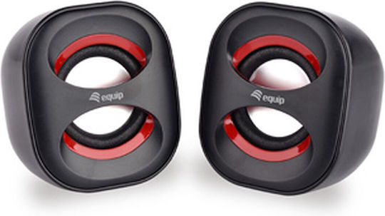 Equip Mini USB Speaker Ηχεία Υπολογιστή 2.0 με Ισχύ 3W Κόκκινα