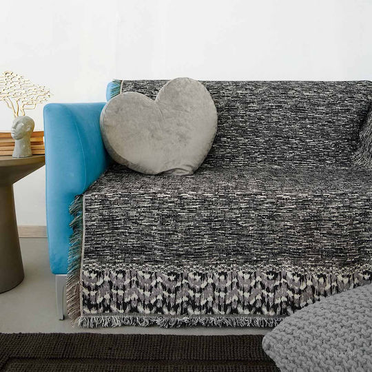 Palamaiki Siena Four-Seater Sofa Throw 2 Sides Chenille 180x320cm Black