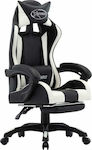 vidaXL Racing Artificial Leather Gaming Chair with Footrest Black