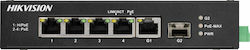 Hikvision DS-3T0306HP-E/HS Unmanaged L2 PoE+ Switch with 4 Ethernet Ports and 1 SFP Port