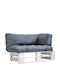 Two-Seater Sofa Outdoor from Pallets with Pillows 110x66x55cm