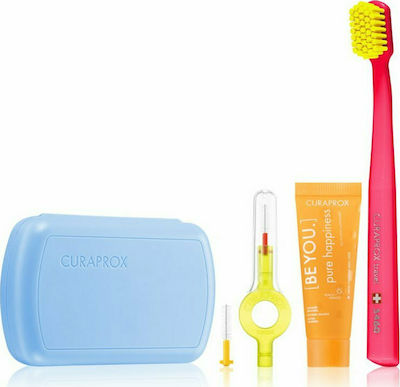 Curaprox Be You Travel Set Manual Toothbrush Ultra Soft Light Blue