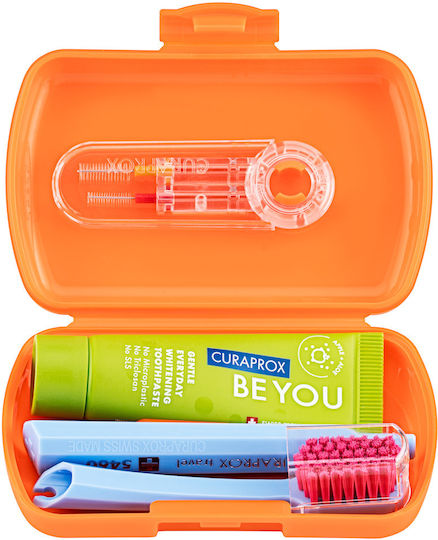 Curaprox Be You Travel Set Οδοντόβουρτσα Ultra Soft Πορτοκαλί