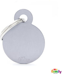 My Family Basic Dog ID Circular Gray Metal Pers...