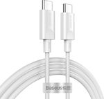 Baseus Power Delivery USB 2.0 Cable USB-C male - USB-C male 100W White 1.5m (CATSW-I02)