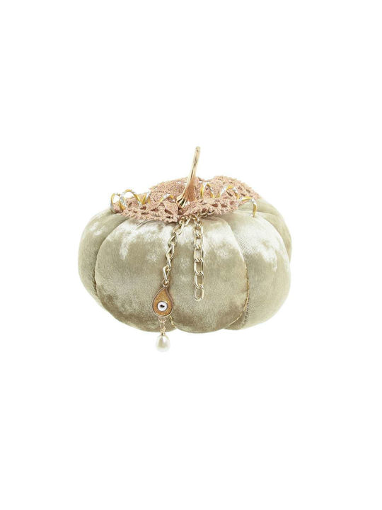 Inart Tabletop Lucky Charm Pumpkin Champagne made of Fabric 12x12cm 1pcs