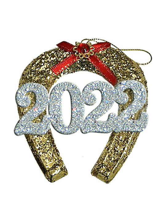 XMASfest Christmas Plastic Figure Sign Gold Height 12cm Horseshoe 2022