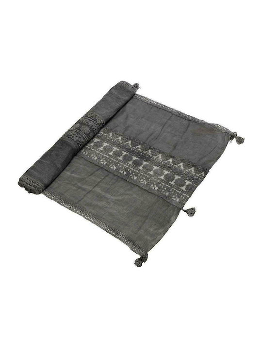 Espiel Linen Lace Tablecloth Runner Gray 60x200cm