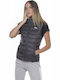 Body Action Women's Short Puffer Jacket for Spring or Autumn Gray