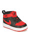 Court Court Borough MID 2 TDV Kids Sports Shoes with Hoop & Loop Closure Black / White / University Red