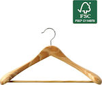 ORDINETT ITALY Kleiderbügel für Mäntel und Anzüge Holz 45x5.5x24.5cm FSC Zertifizierung Braun