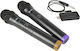 QTX Sound U-MIC USB Dual Handheld UHF Wireless System Seturi Wireless Δυναμικό Microfon De mână pentru Vocale