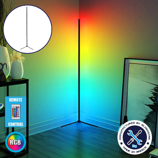 GloboStar LED Floor Lamp H150xW3cm. with RGB Light 100lm Black
